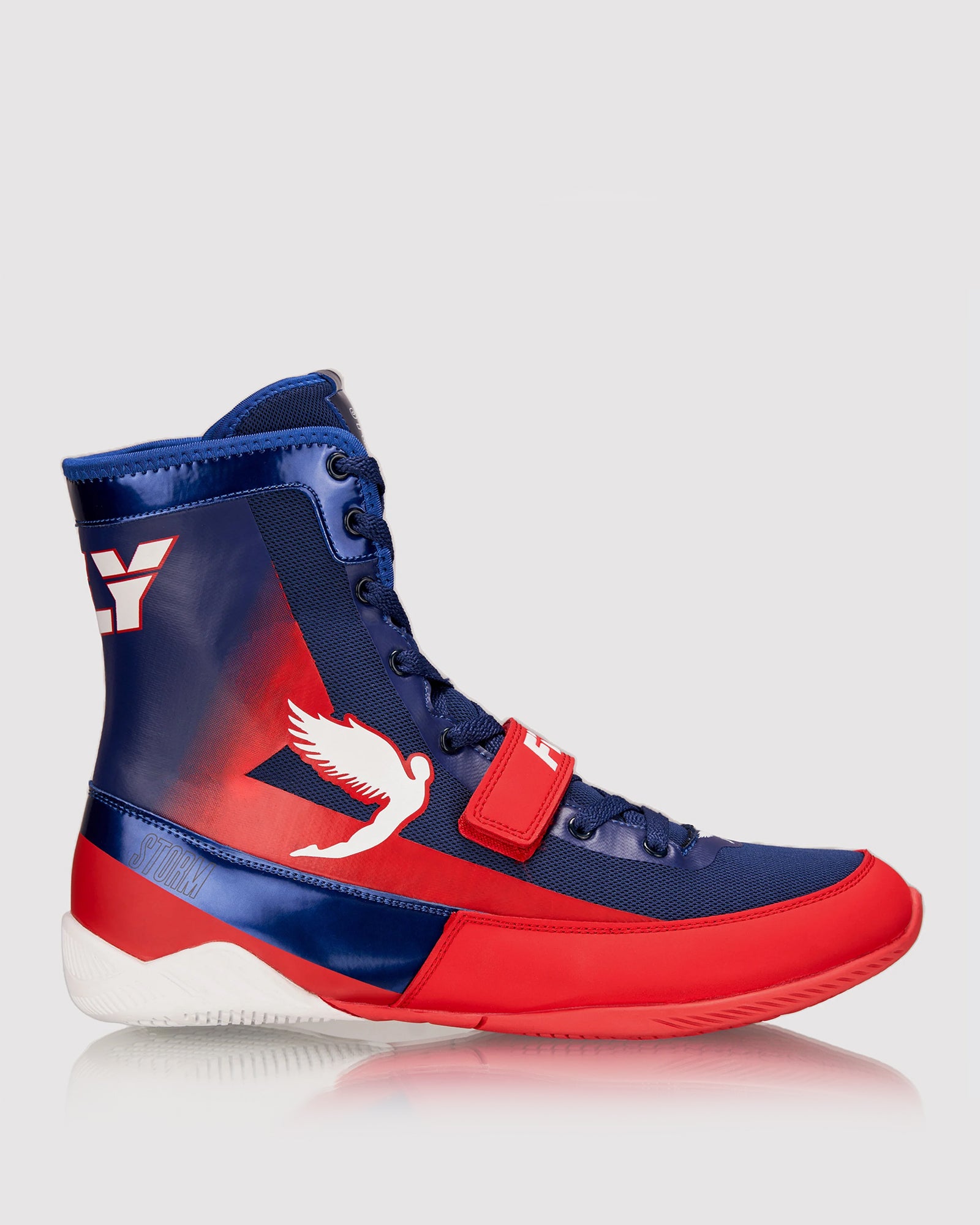 Storm Boxing Boots In Blue/Red/White Fly Storm Boxing Boots In Blue/Red/White Fly