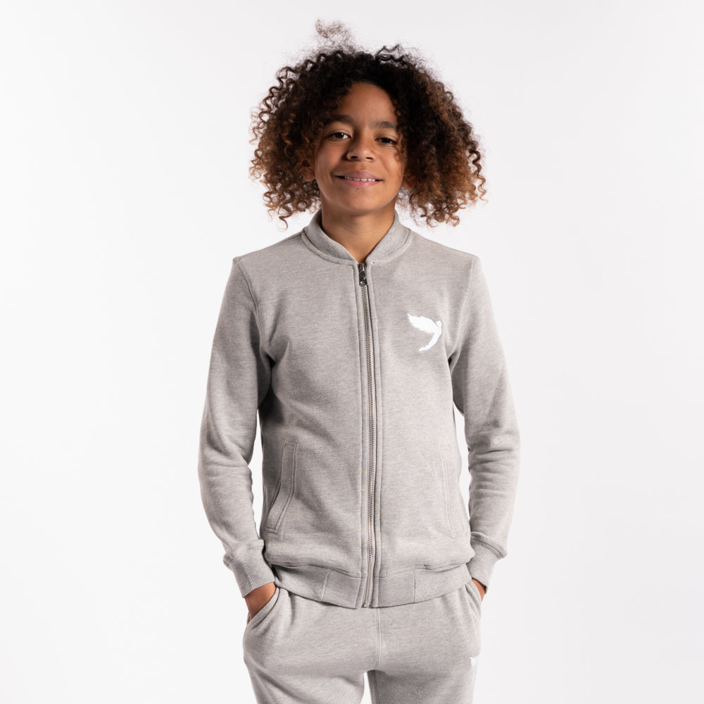 Boys Tracksuit Jacket In Grey – Fly - Main Image