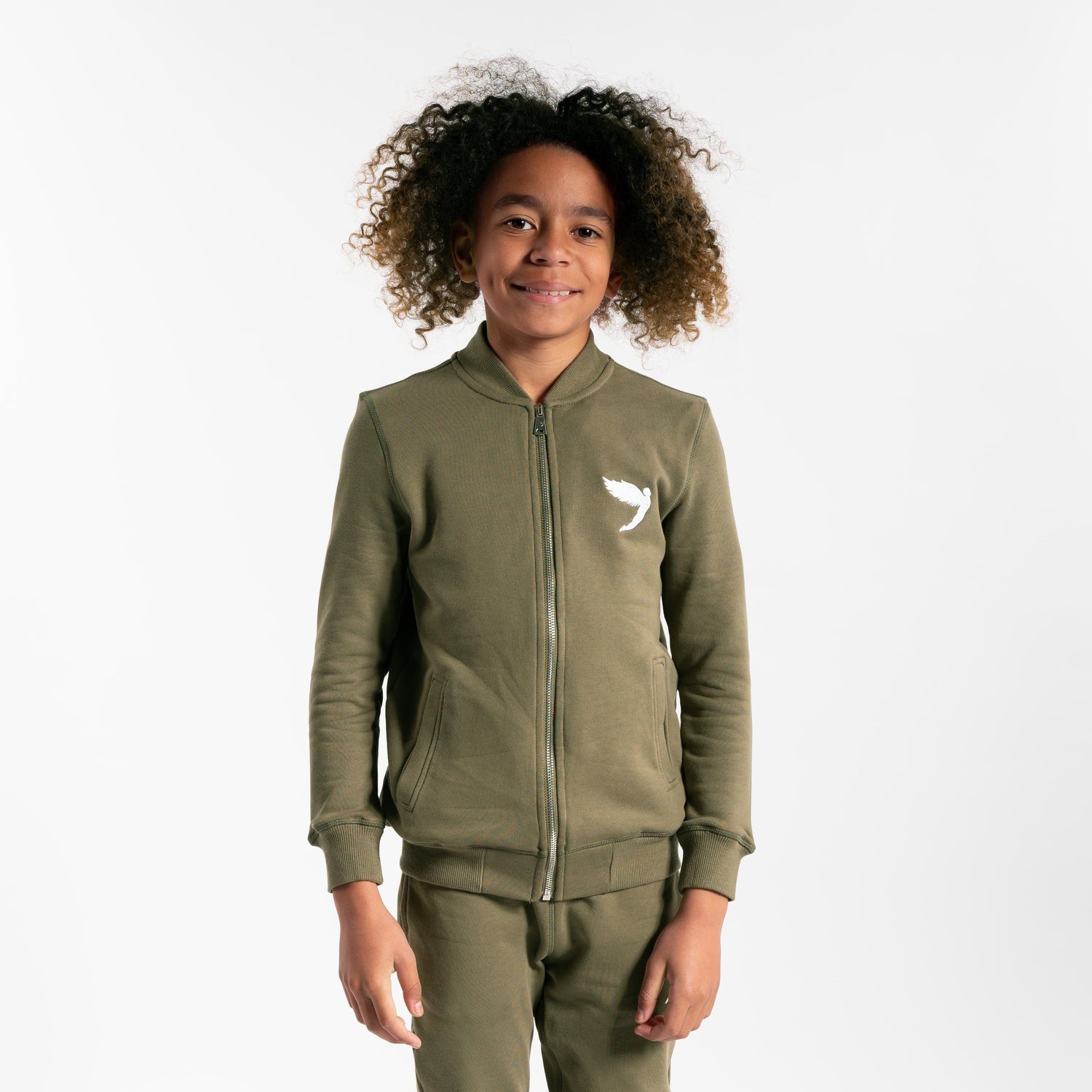 Kids Tracksuit Jacket Khaki (6541121978532)